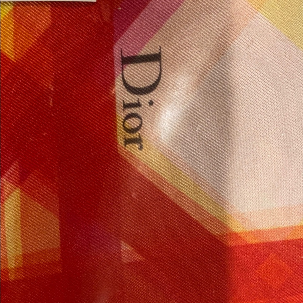 NWOT Layered Geo Silk Scarf - red - Picture 2 of 7